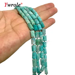 Natural Gemstone Real Amazonite Faceted Cylinder Loose Stone Beads For Jewelry Making DIY Bracelet Earrings Handmade Accessories