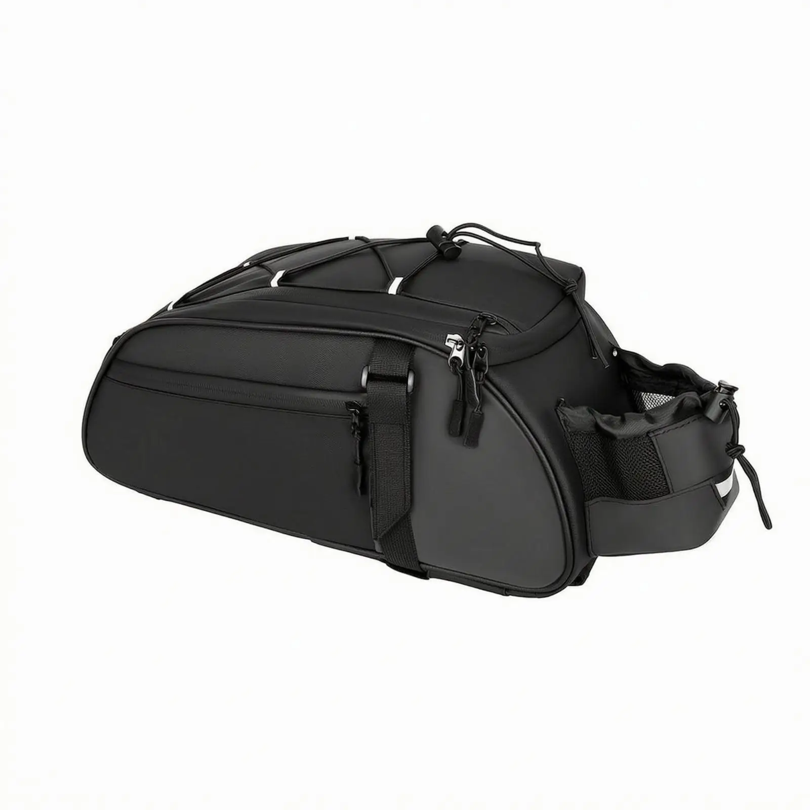 Waterproof Bicycle Saddlebag Pannier for Rear Rack with Quick Release Straps and Reflective Trim for Night