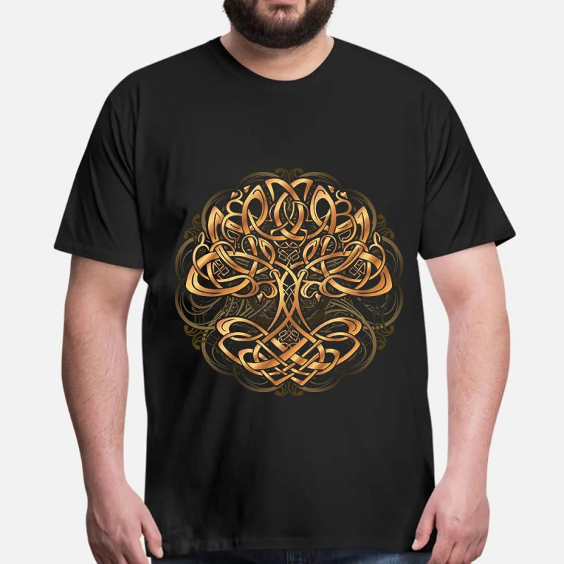 

Celtic Sacred Symbols 0415 Yggdrasil tree of life Gift T-Shirt Viking Runes Norse Myths Graphic clothes All size tops S-6XL