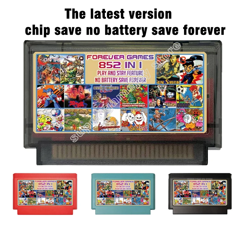 The Latest 2025 DUO GAMES OF NES 852 in 1(405+447)Game Cartridge for NES Console  Total 852 Games 1024MBit Flash Chip in Use