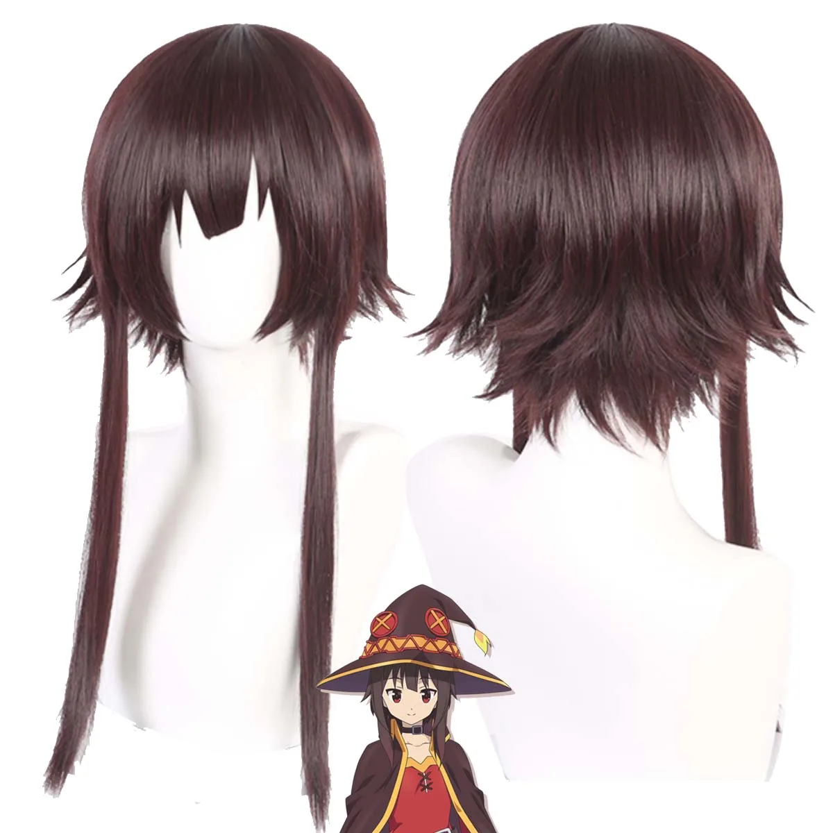 Women God's Blessing World Anime Megumin Cosplay braune hitzebeständige Kunsthaarperücke