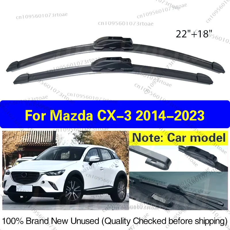 

Car Front Wiper For Mazda CX-3 CX3 2014 - 2023 2018 2019 2020 2021 2022 Soft Rubber Windscreen Windshield Wiper Blades 22"+18"