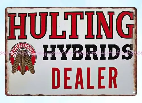 dining room decor ideas Hulting Hybrids Seed Corn Dealer metal tin sign