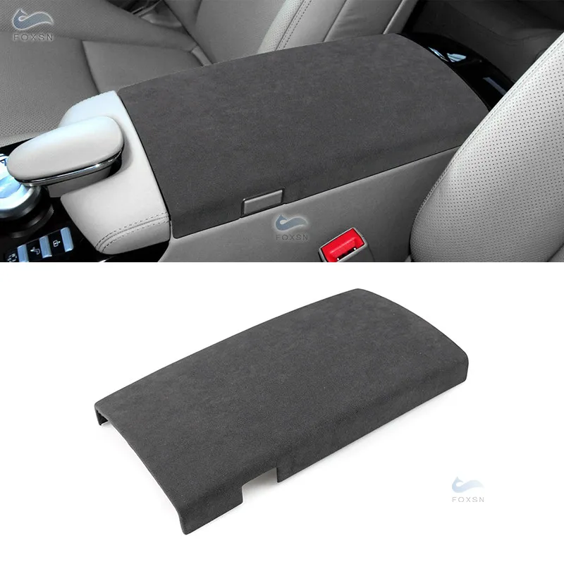 For Mercedes Benz S Class W221 2008 - 2012 ABS + Import Suede Surface Stowing Tidying Armrest Box Protect Sticker Covers Trim