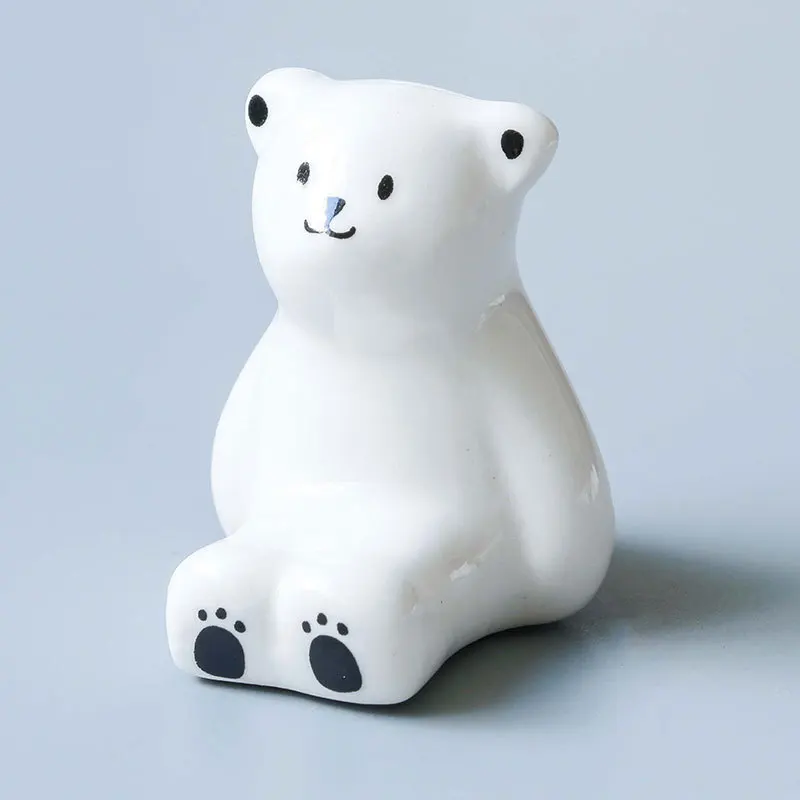 Kawaii Polar Bear Chopstick Holder Chop Stick Stand Ceramic Chopsticks Rest Home Restaurant Tableware Dining Kitchen Accessories