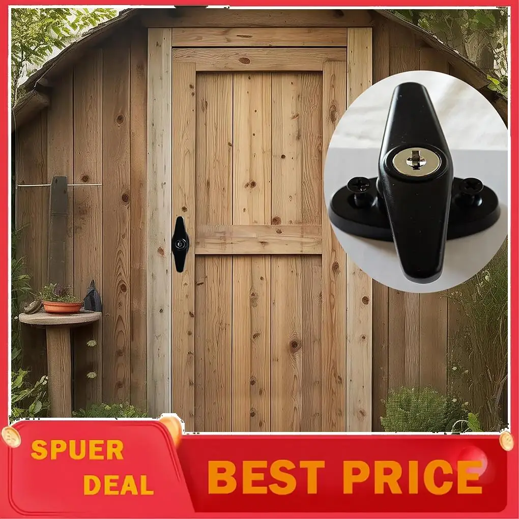 Shed Door Latch T-Handle Lock Shed Door Latch T-Handle Lock Kit 4 Keys And Spring Loaded Barrels
