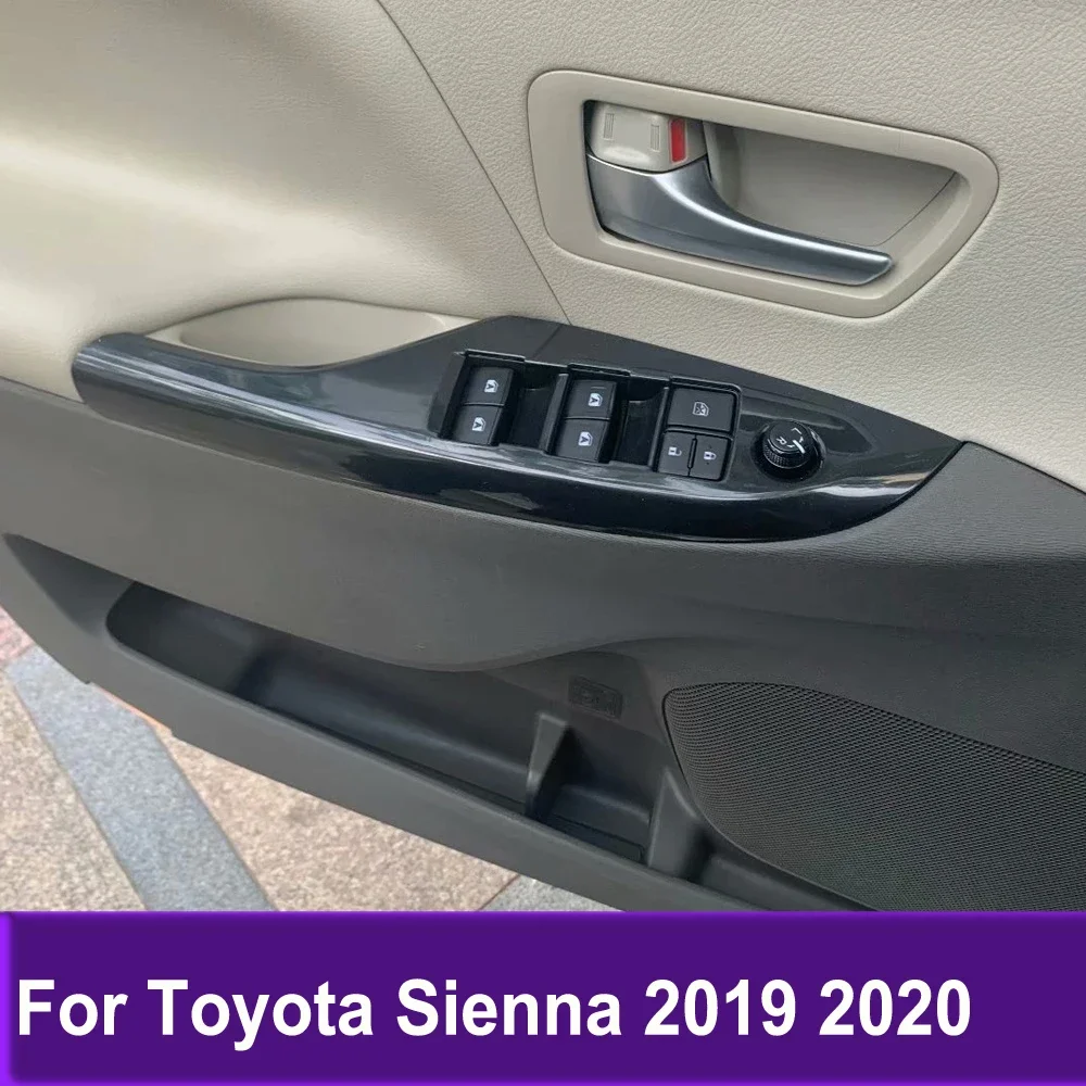 

Interior Accessories For Toyota Sienna 2019 2020 Carbon Fiber Window Lifter Switch Armrest Panel Trim Car Styling