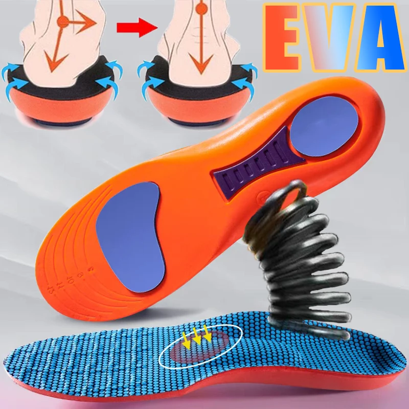 

EVA Sports Insoles for Feet Care Women Men Arch Support Orthopedic Shoes Sole Deodorant Breathable Cushion Flatfoot Running Pads