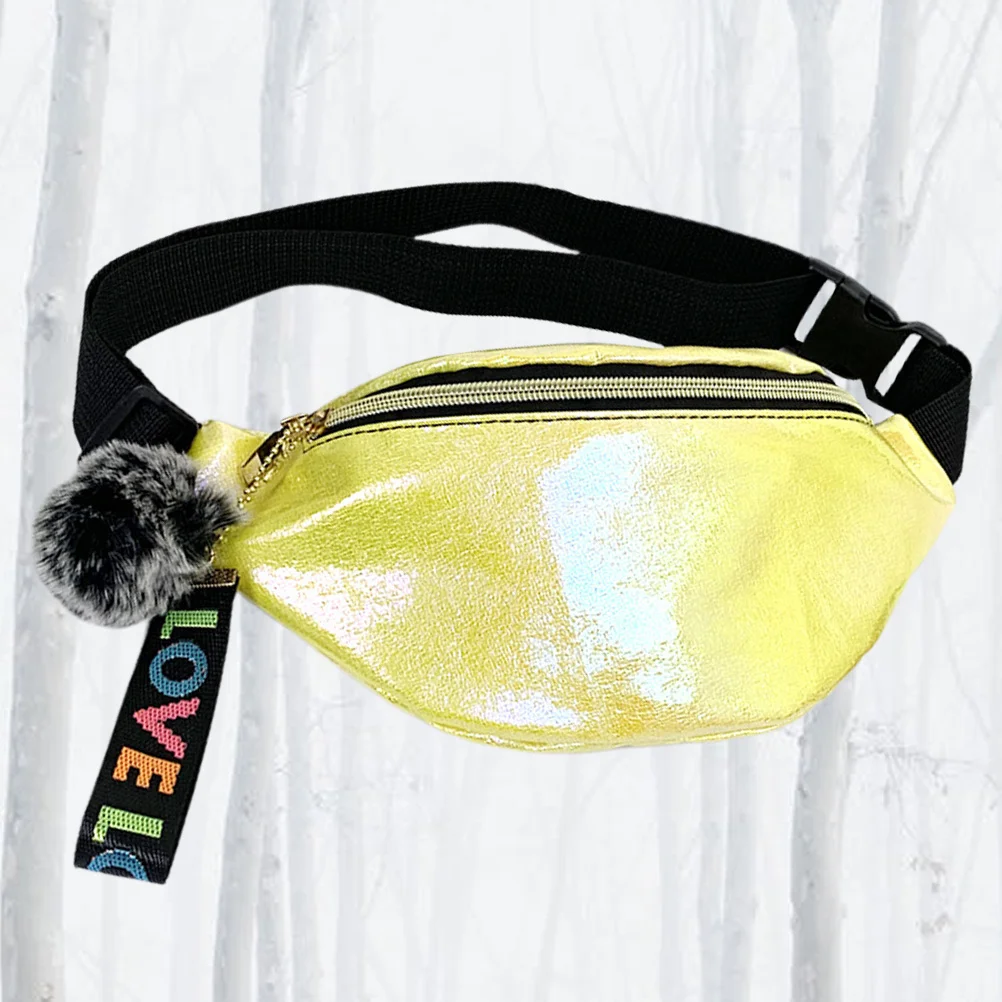 

Holographic Gradient Waist Bag Pu Adjustable Shiny Belt Bag For Outdoor Sports Travel Party Fanny Pack