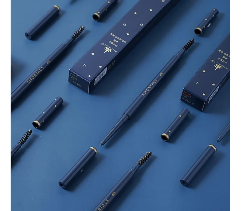 مكياج طبيعي برأسين قلم حواجب أوتوماتيكي ، مقاوم للماء ، يدوم طويلاً ، أدوات سهلة ، قلم بفرشاة ، 4 ألوان #6