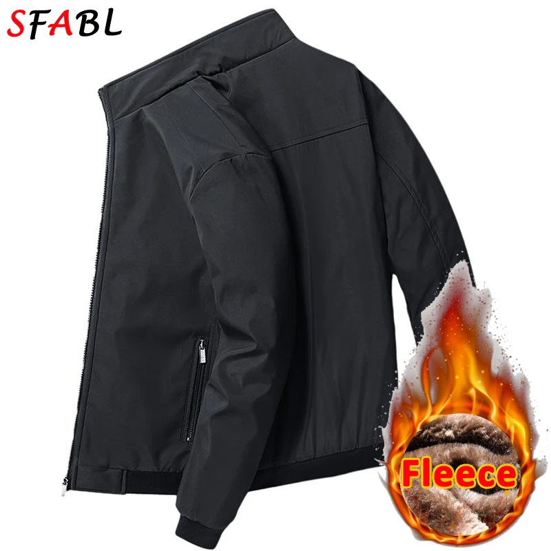 

New Fleece Lining Luxury Men's Winter Coat Windbreak Casual Winter Jackets for Men Parka Thermal Warm Men's Winter Jacket Black