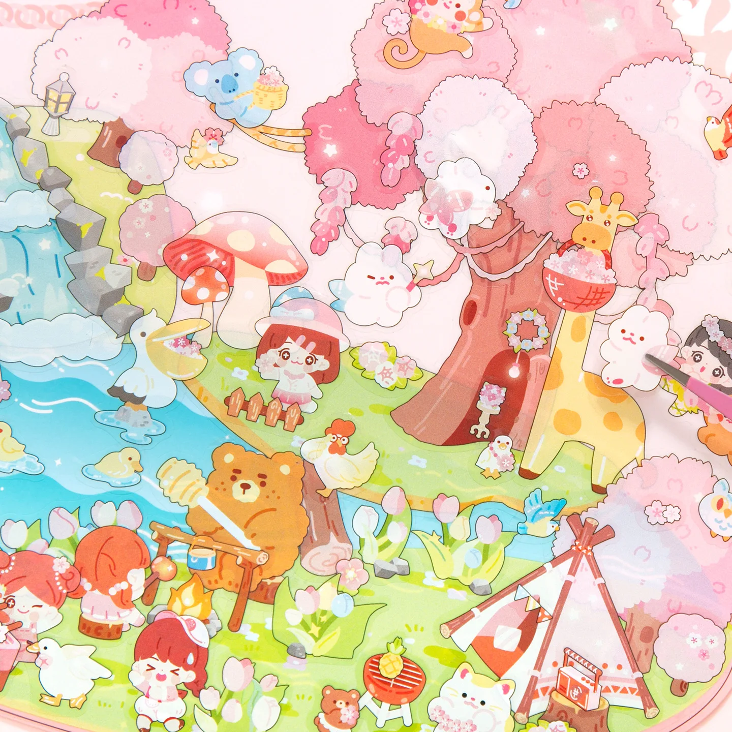 

Kawaii Happy Town 3D Роуминг в космосе Пейзажная наклейка DIY Карманная сцена в кабине Рождественский подарок ﻿