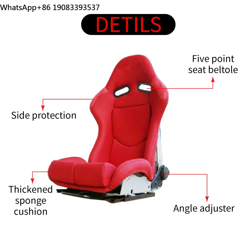 EDDYSTAR Adjustable Double Slide Adapt Racing Simulator Cockpit Wheel Stand Chair Racing Car Seats