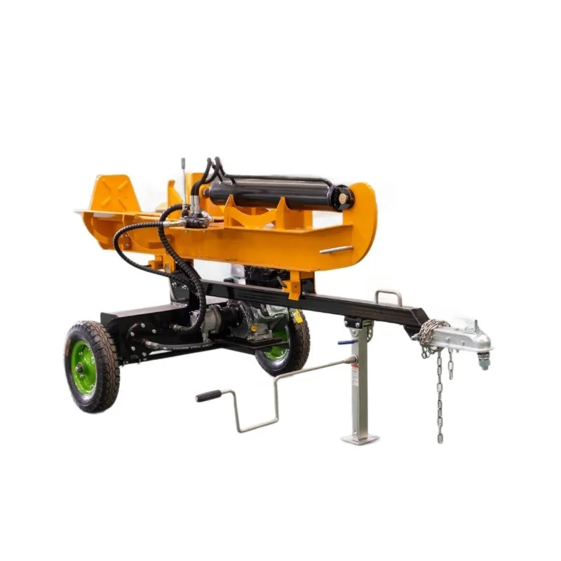 Portable firewood splitter for farm use, wheeled hydraulic splitter