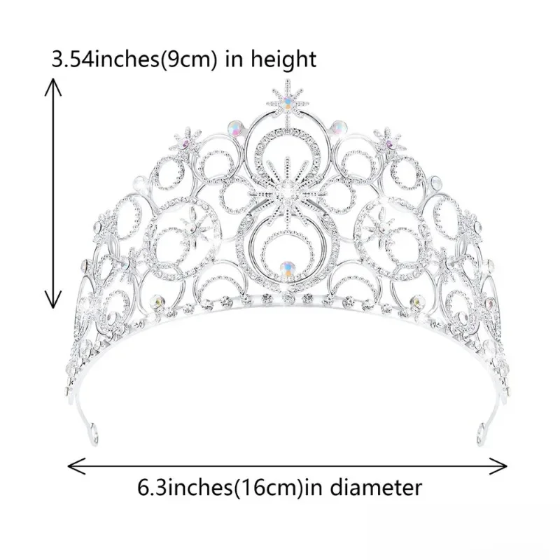 Película Glinda, diamantes de imitación brillantes, corona de princesa de Metal, diadema para Cosplay para mujer, tocado, accesorios para fiesta de Carnaval y Halloween