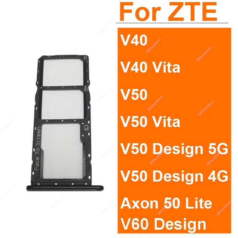 Soporte para tarjeta SIM para ZTE Blade V40 V50 V60 Vita Design Axon 50 Lite, conector de ranura para tarjeta SIM, piezas de repuesto para lector de SIM