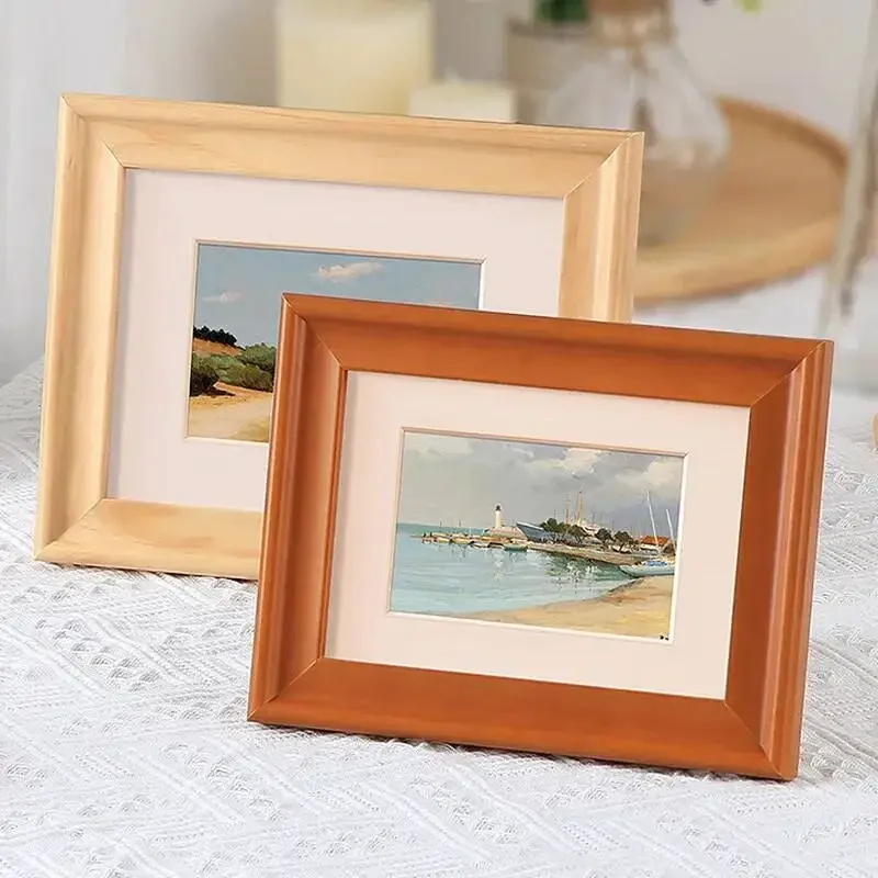 Solid Wood Picture Frame Tabletop Display - 6 7 8 10 inch, 12 inch Sizes Elegant Wooden Photo Frame for Home Decor and Gift