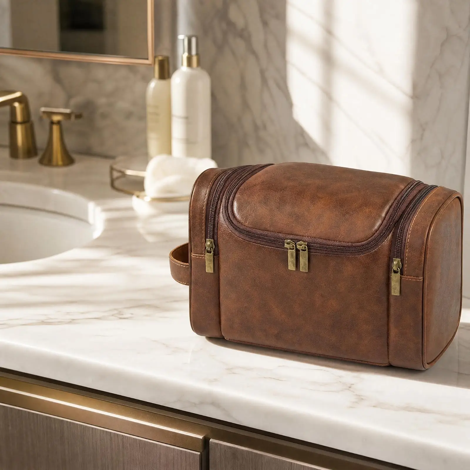 Travel Toiletry Bag with Hanging Hook Zippered Travel Wash Bag with Hanging Hook Multi-Compartment Toiletry Organizer with