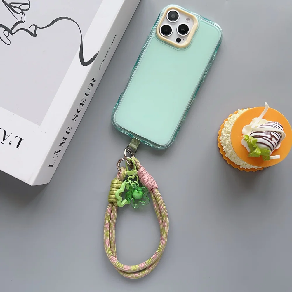 Universal Mobile Phone Lanyard Strap Cartoon Star Pendant Anti-loss Wrist Strap Charm Keychain Camera Chain Checkered Lanyard