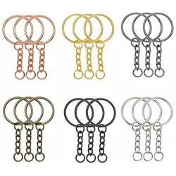 5 pçs chaveiro chaveiro redondo split keyfob chaveiros com anel de salto para chaveiro pingentes diy jóias fazendo acessórios