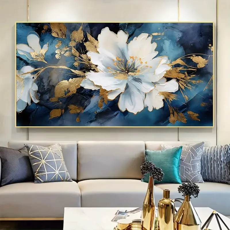 1pc frameless Canvas Painting 1pc Unframed Canvas Poster, Modern Art, Beautiful Watercolor Magnolia Branches Picture Painting, I