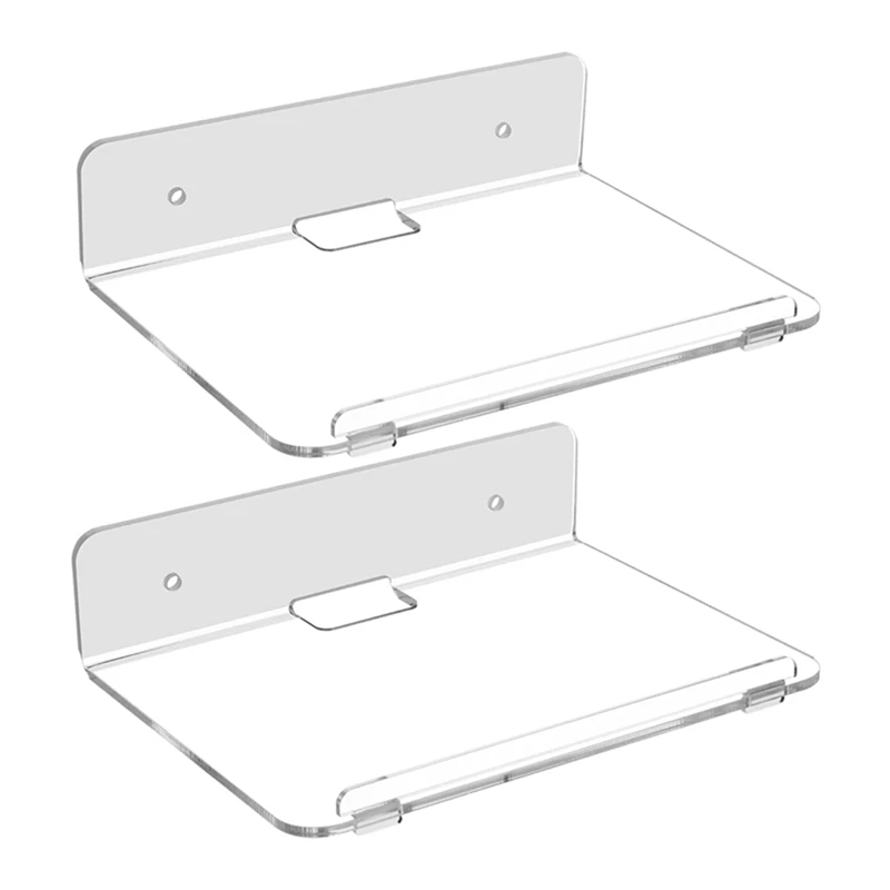 Acrylic Wall Shelf Set 2 For Security Cameras,Speakers,Baby Monitors & More,Universal Adhesive Shelf Easy To Install