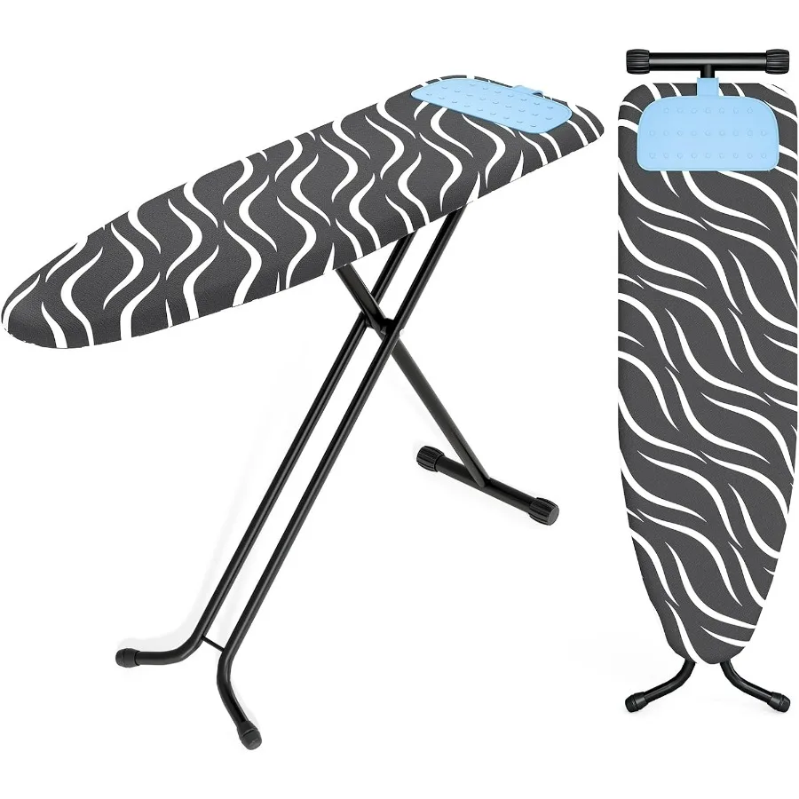 

Ironing Board with Silicon Iron Rest, Space Saver Foldable Ironing Board,Heavy Duty Iron Board, 7 Height Adjustable Irons Table