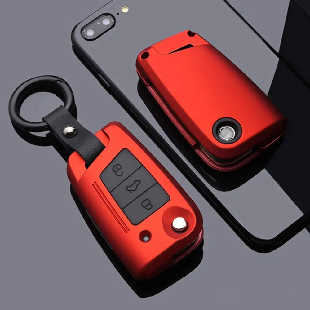 غطاء حافظة مفتاح السيارة لفولكس فاجن بولو جولف 4 ، 5 ، 6 ، 7 ، T5 ، MK7 ، تيجوان ، باسات B6 ، B5 ، سكودا اوكتافيا A5 ، A7 ، سيات ليون فر 2 إيبيزا أتيكا