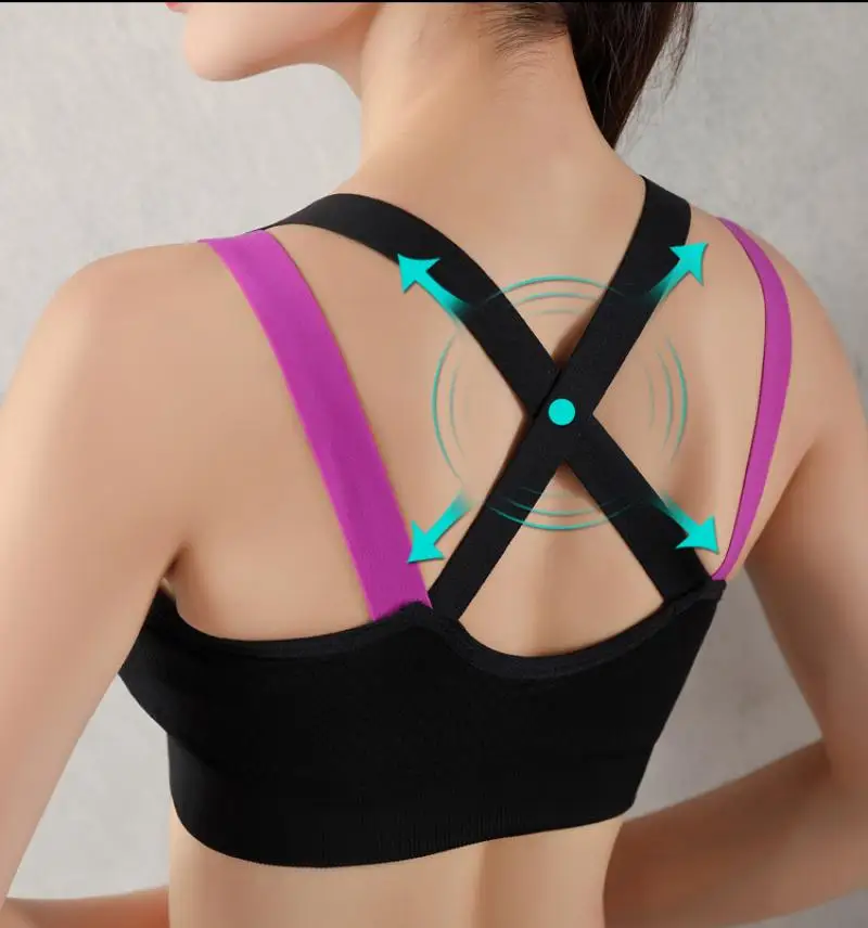 Push Up Sport Bra for Women, Pink Letter Print, Gym Wear, Fitness Tops, Running, Yoga Sportswear, Casual and Breathable