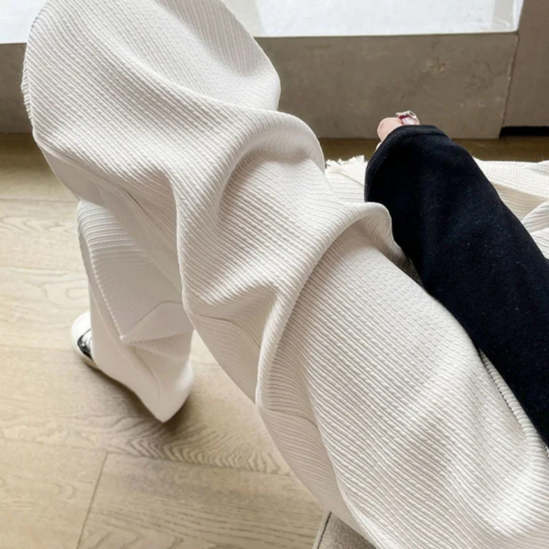Loose Casual Solid Color Drawstring Pants for Female Autumn Fashion All-match High Waist Wide Leg Trousers Women's Clothing