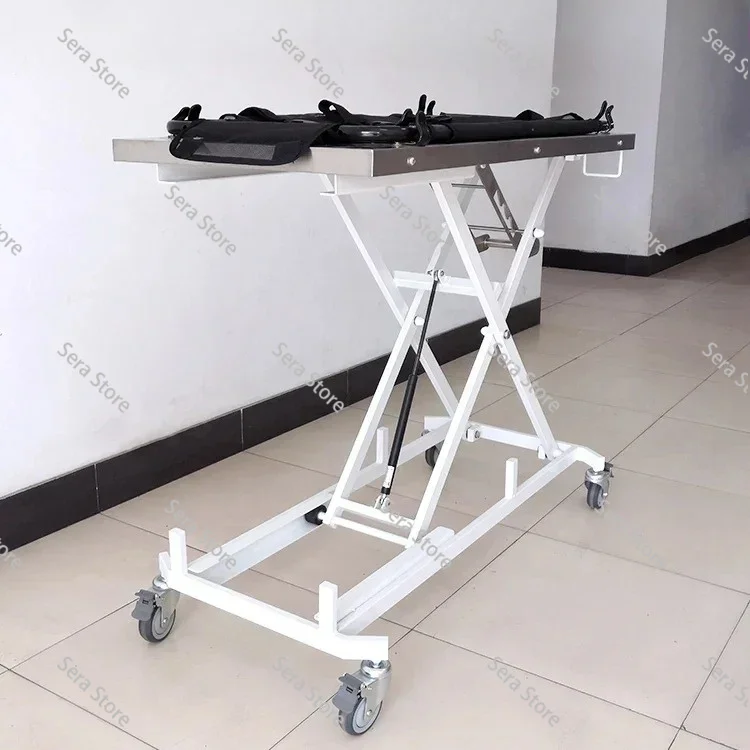 Pet first aid stainless steel manual lift ambulance stretcher trolley Veterinary rescue transport
