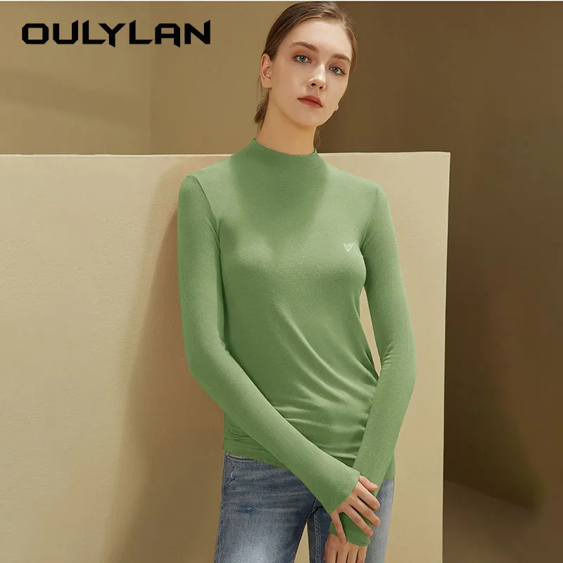 

Women T shirt 2024 Winter Bottoming Top Elastic Breathable Top Autumn and Winter Long Sleeve Top