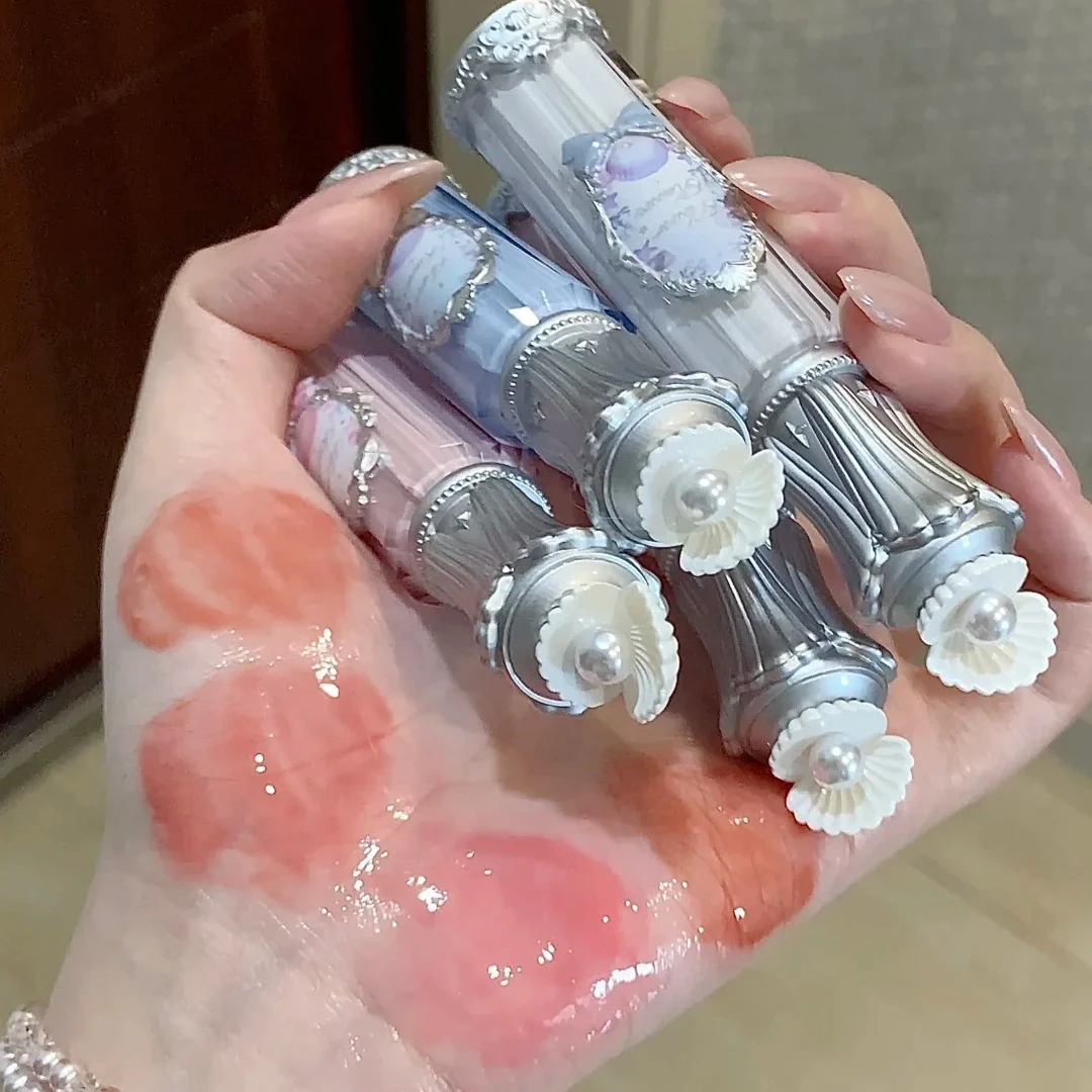 Flower Knows Shells Jelly Lip Gloss Long Lasting Mirror Water Lip Glaze Colored Moisturizing Lipstick Shiny Lips Care Makeup