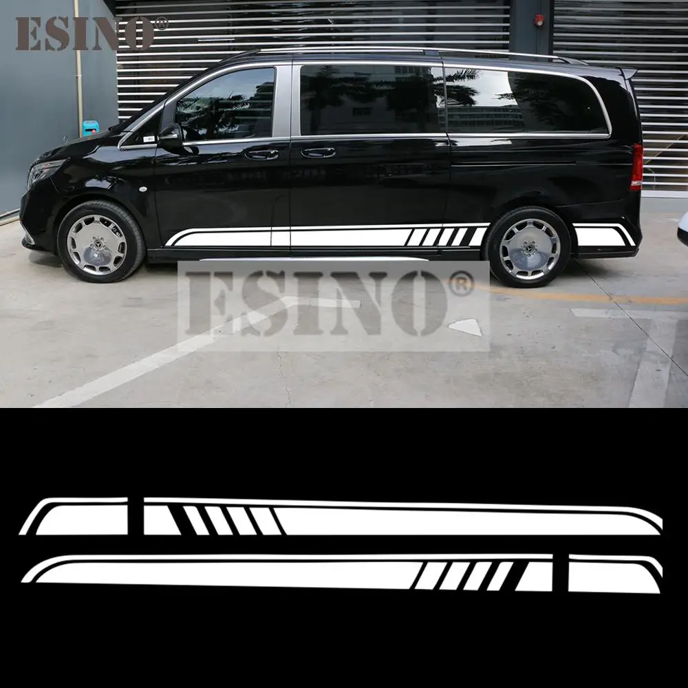 2 x Car Styling Whole Body Decorative Decals PVC Stripe Stickers Auto Accessories For Mercedes Benz Vito Viano V Class W447 V260