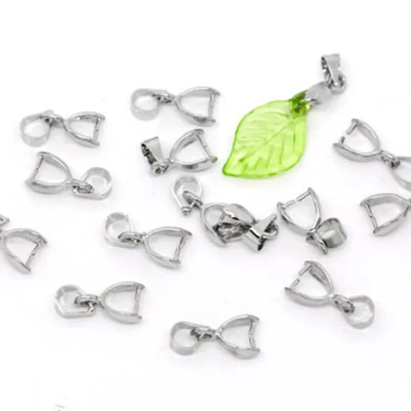 

500Pcs Silver Tone Pinch Clip Bail Beads Jewelry Diy Findings Charms Wholesales 15x5mm