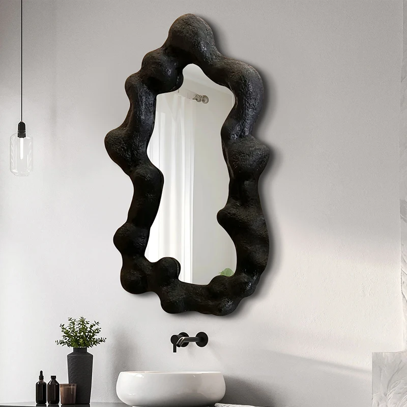 

Irregular Decal Mirror Makeup Ornament Art Creative Black Mirror Design Aesthetic Espejo Maquillaje Luz House Accessories