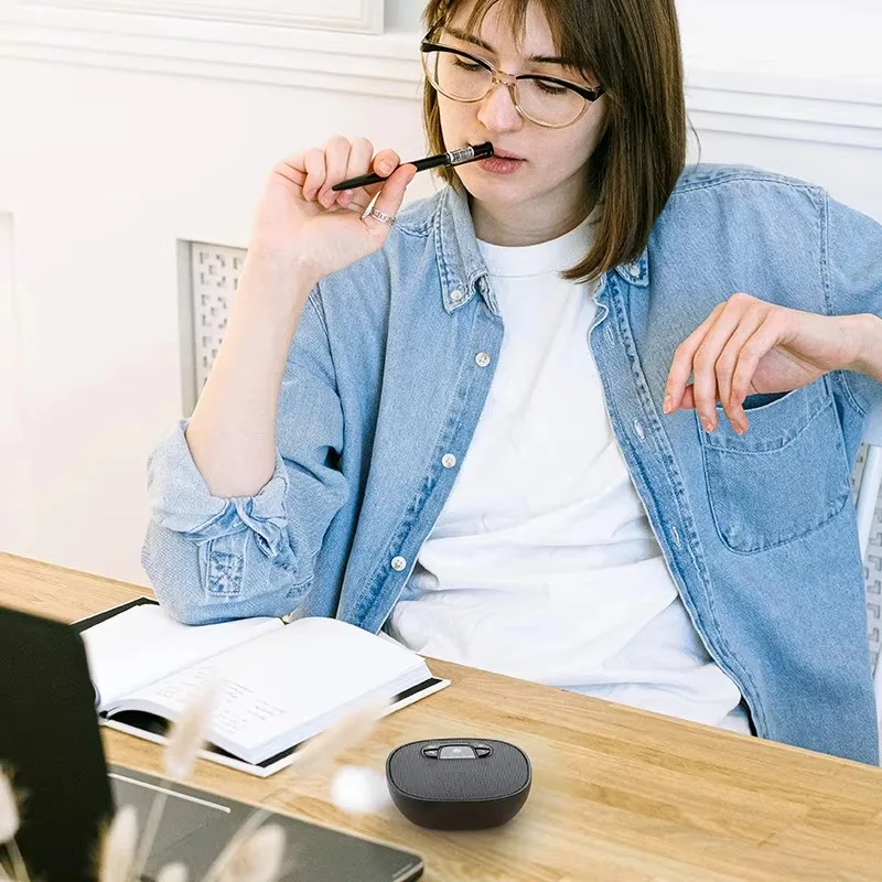 Portable Bluetooth USB Conference Speakerphone, 360° Omnidirectional Microphone for Business Video Calls