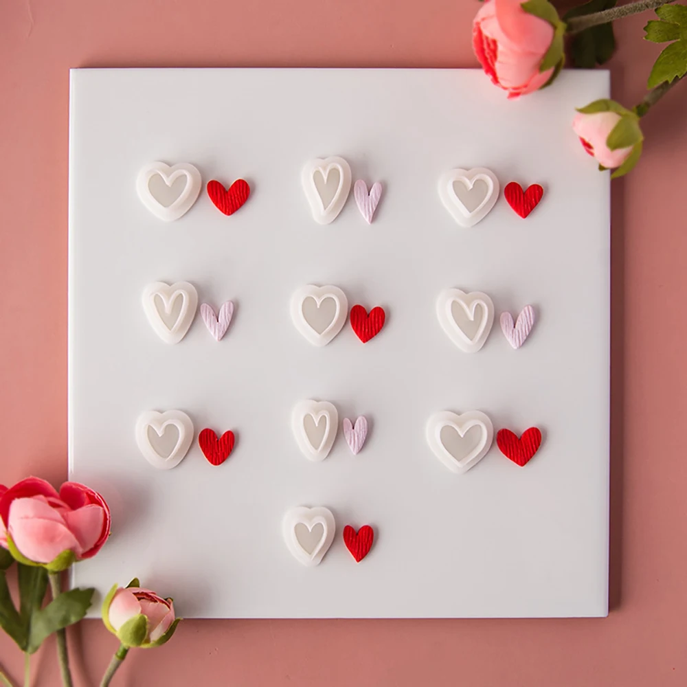 10pcs Heart-Shaped Set Polymer Clay Cutters Valentine's Day LOVE Shape Clay Mold DIY Ceramic Earrings Jewelry Making Tools view 4