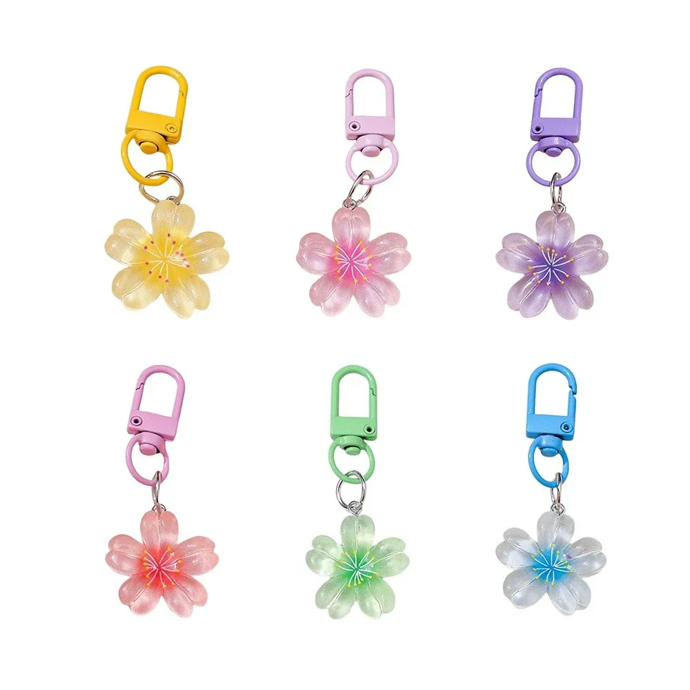 Fashion Resin Flower Keychain Colorful Car Key Ring Floral Backpack Hanging Decoration