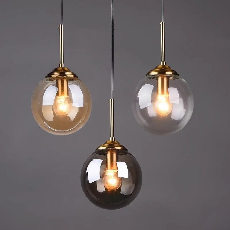 

Italian Modern Glass Ball LED Pendant Lamp For Kitchen Island Restaurant Dining Room Dimmable Ambient Chandelier Lighting