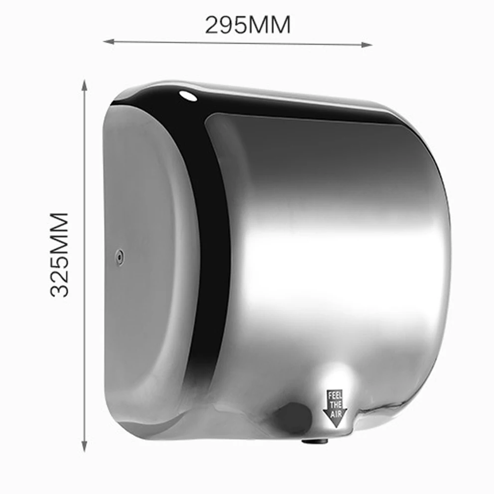 Brushed Stainless Steel Sensor Quick Drying Electric Automatic Hands Free Hand Dryer for Hotel