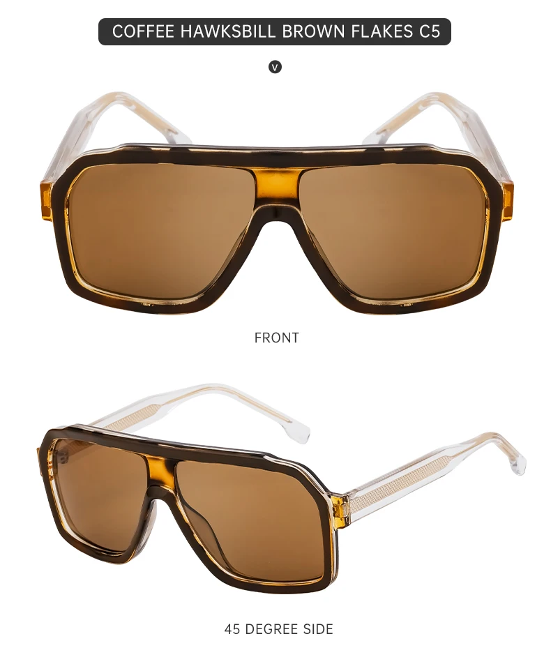 2026 Modische Quadratische Großrahmen-Sonnenbrille für Herren und Damen Luxusmarke Retro Übergroße Shield-Brille für Männer Outdoor-Fahrbrillen – Detail 17