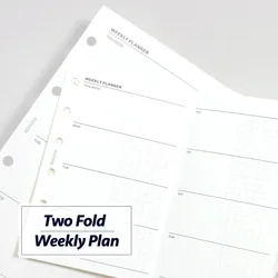 Fromthenon Minimalist Hand Ledger Loosening Paper A6A7  Two Fold Weekly Plan Replacement Core  Schedule Inner Page