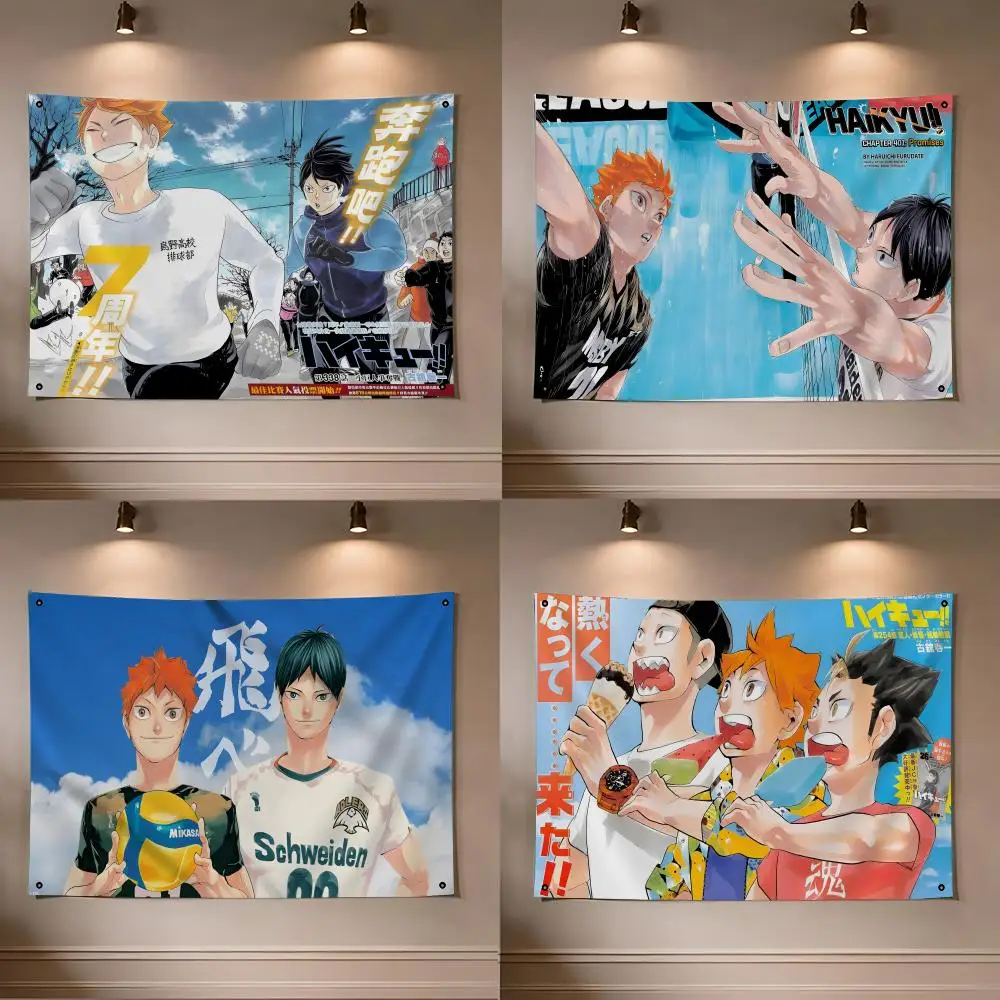 H-Haikyuu Flags flag For Room Dorm Camping Picnic Art Style Garage Bar wall Decoration Banner