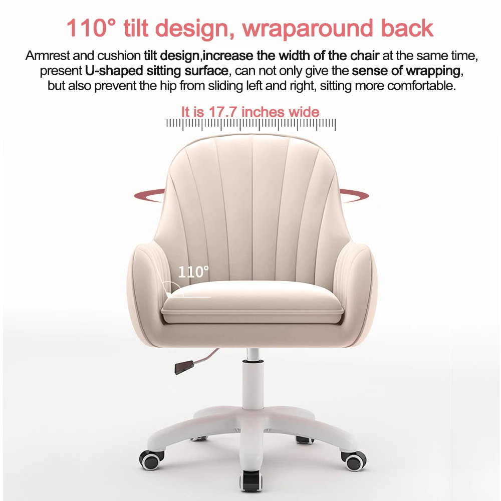 Home Office Chair Computer Chair with Mid-Back Upholstered Modern Tufted Computer Task Chair Swivel Height Adjustable Velvet