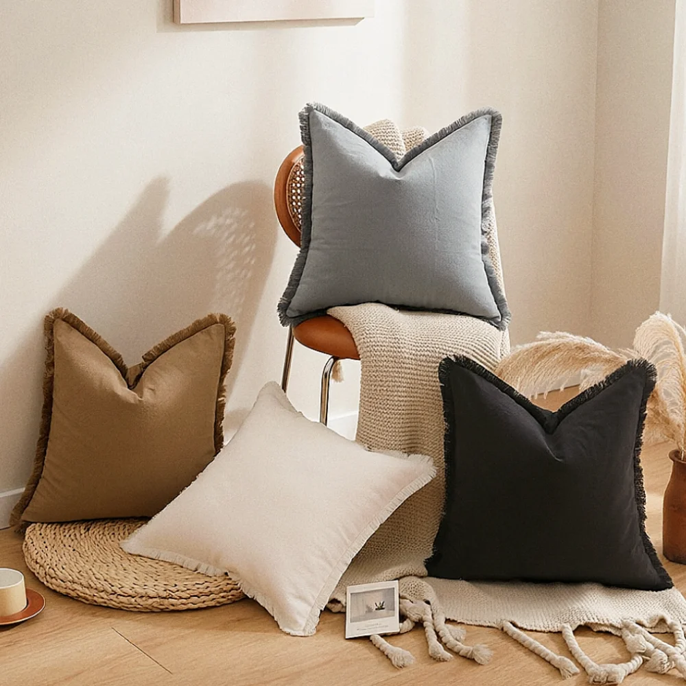 

New light luxury modern bohemian style pillow cover fringed pillow cushion pillow bed and breakfast sofa cushion cover