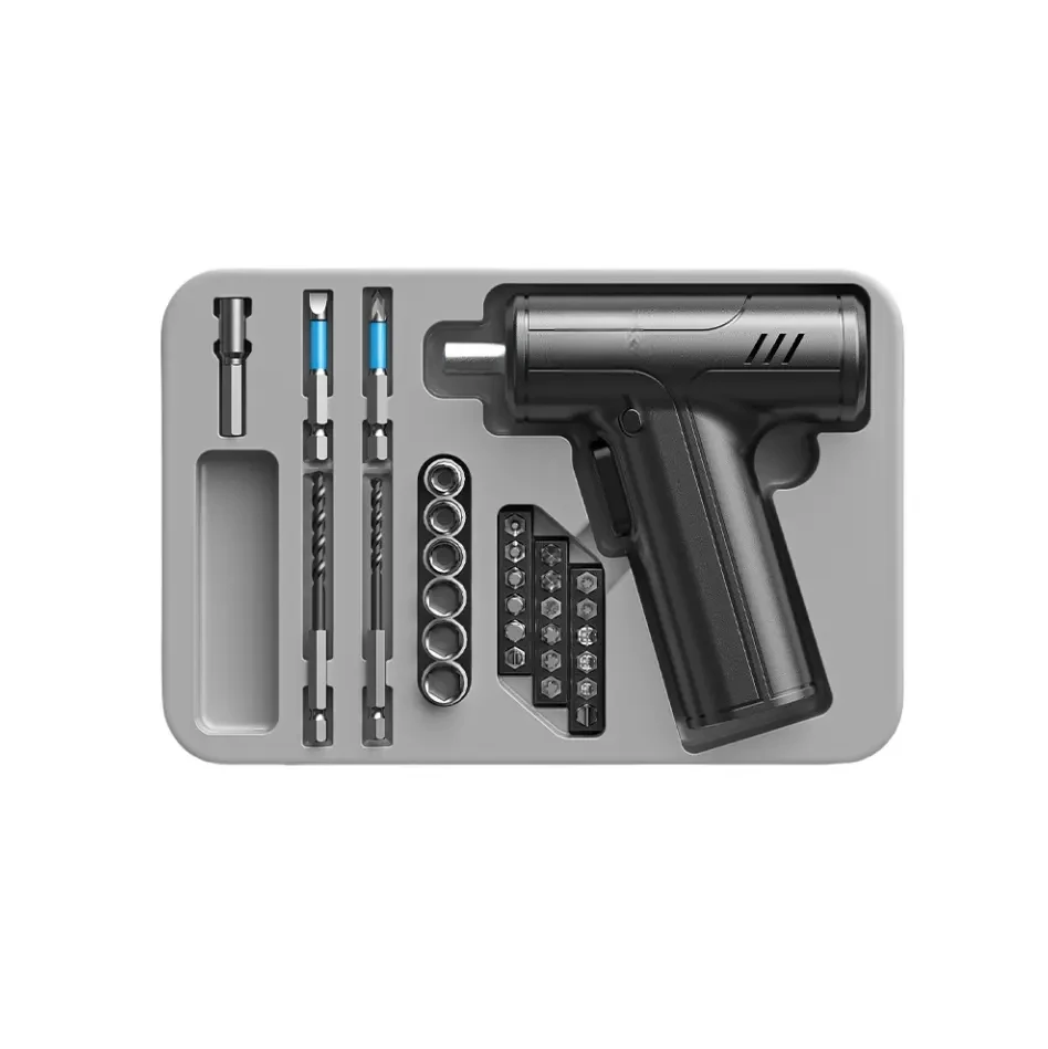 Compacte 4,2 V 250 RPM elektrische schroevendraaier, 5N.M koppel pistoolgreep accuboormachine, Type-C oplaadbare Li-ion batterij,