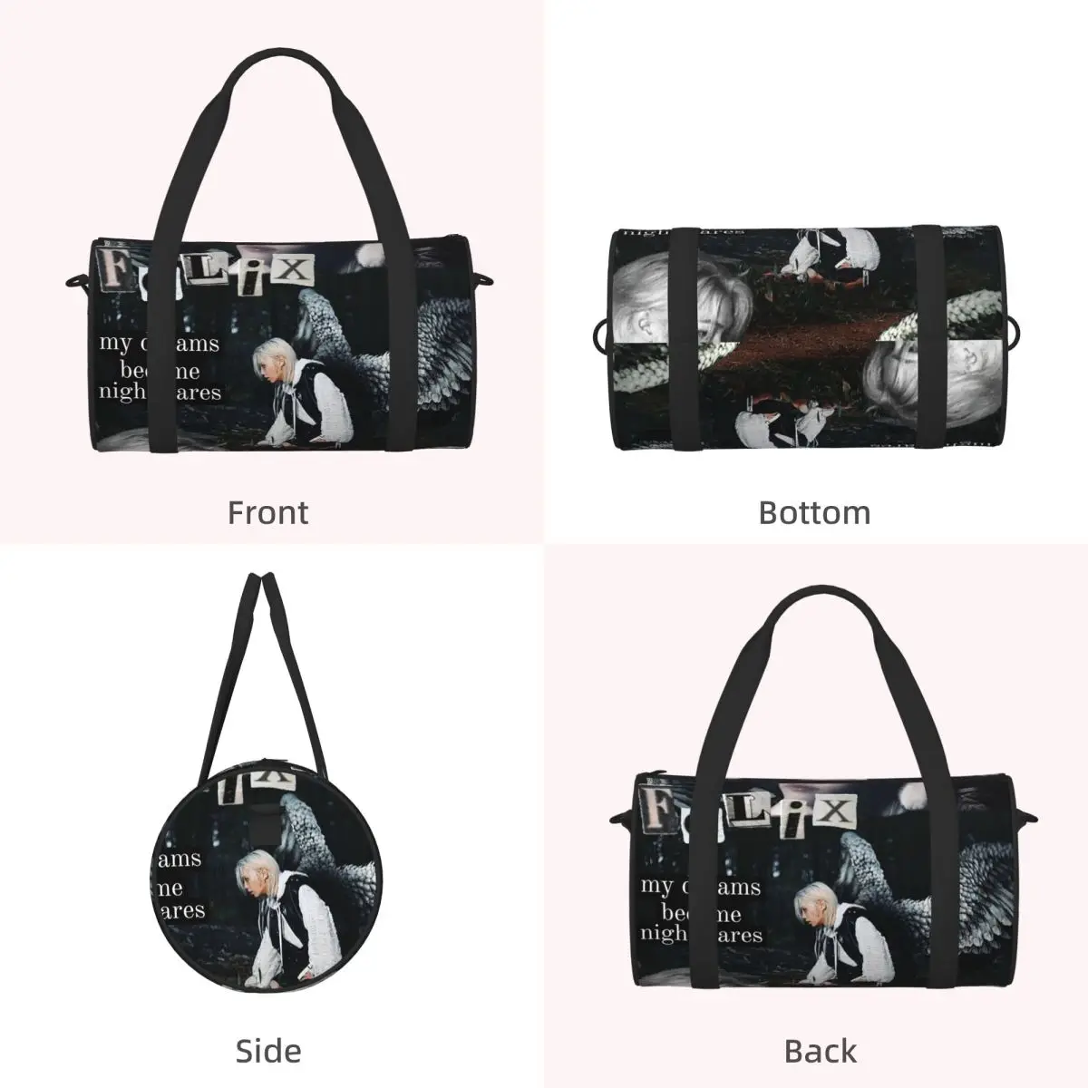 FELIX Korean Kpop Singer Luggage Bag Multi-Functional Duffle Tote Bag Handbags Gym Bags Fitness Bag for Boys Girls