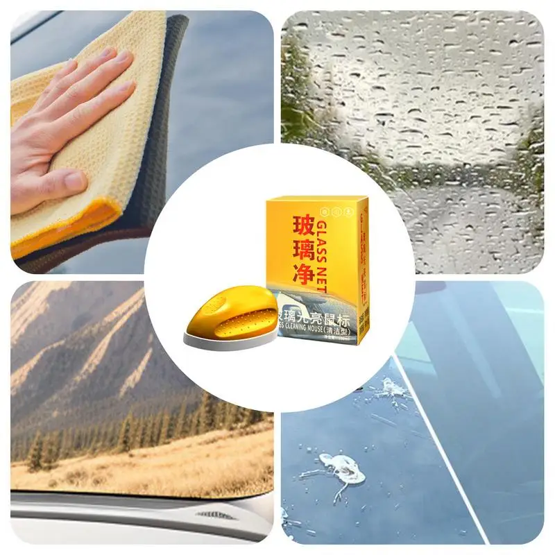 Car Glass Oil Film Remover Cleaning Powerful Windshield Cleaner Car Glass Sponge Cleaning Brush Water Sot Removal Auto Detailin