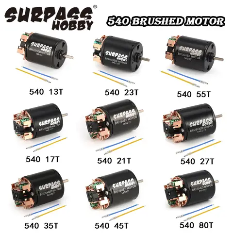 SURPASS HOBBY कॉम्बो 540 ब्रश्ड मोटर 13T 17T 21T 23T 27T 35T 45T 55T 80T 60A ESC के साथ 1/10 RC ऑफ-रोड रेसिंग कार ट्रक के लिए 6 best sales ब्रश मोटर - №6